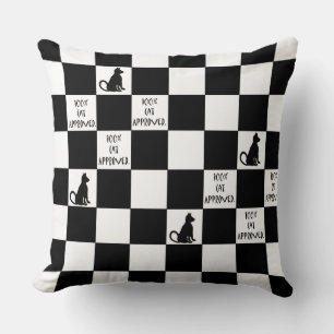 Blanco CricketDiane del negro de la almohada del