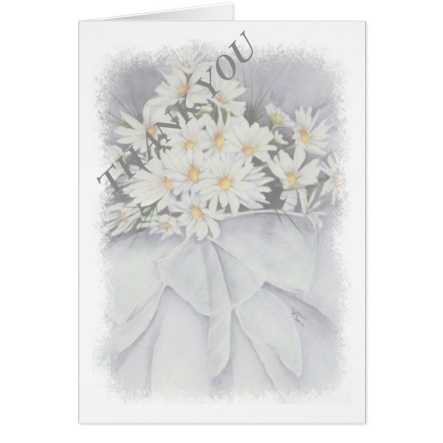 BLANCO DAISY BOUQUET GRACIAS TARJETA (Frente)