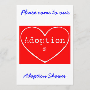 Blanco de la adopción = del amor en la invitación