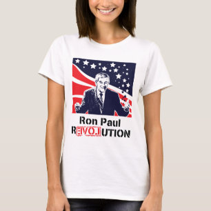 Blanco de la camiseta de la revolución de Ron Paul
