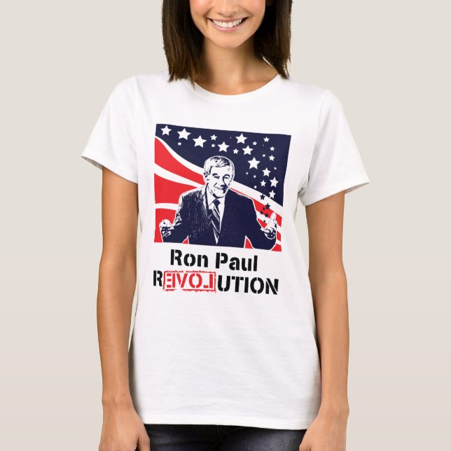 Blanco de la camiseta de la revolución de Ron Paul (Anverso)