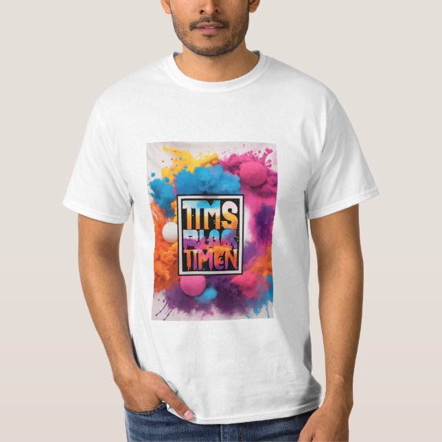 Blanco de la camiseta de los hombres (Anverso)
