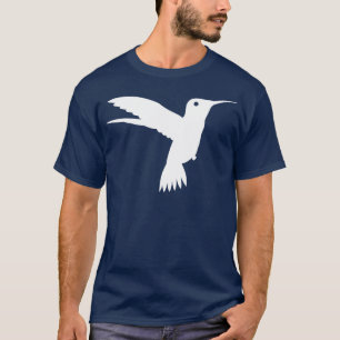 Blanco de la camiseta del colibrí