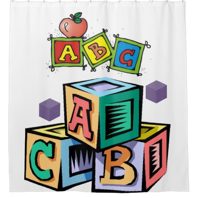 blanco de la cortina de la ducha de los niños de a (Anverso)