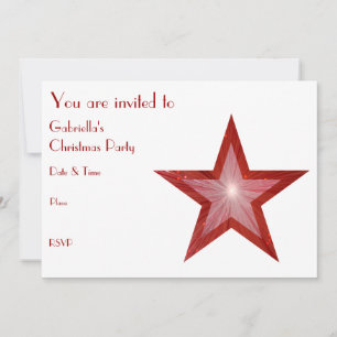Blanco de la invitación de la estrella roja