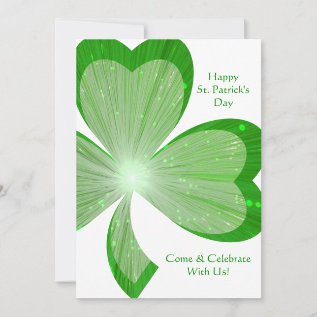 Blanco de la invitación de Shamrock 'Happy St.Patr (Anverso)