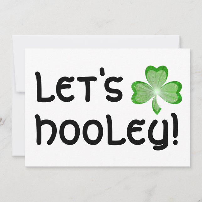 Blanco de la invitación de Shamrock 'Let's Hooley' (Anverso)