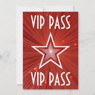 Blanco de la invitación 'VIP PASS' de Estrella Roj