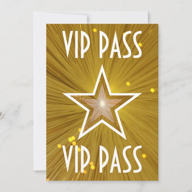Blanco de la invitación "VIP PASS" de la estrella  (Anverso)