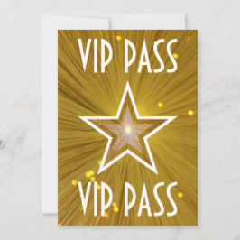 Blanco de la invitación "VIP PASS" de la estrella