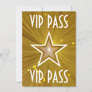 Blanco de la invitación "VIP PASS" de la estrella