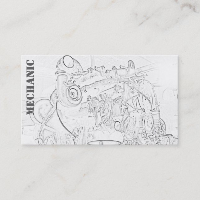 Blanco de la tarjeta de visita del mecánico del (Anverso)