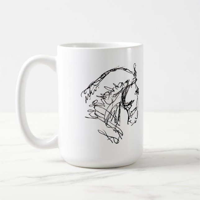 Blanco de la taza de la cabeza de caballo del (Izquierda)