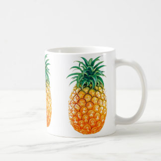 Blanco de moda de la piña taza blanca clásica de