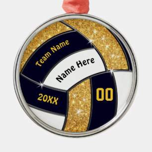 Blanco de oro negro, adornos de voleibol personali