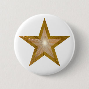 Blanco del botón de la estrella del "oro"