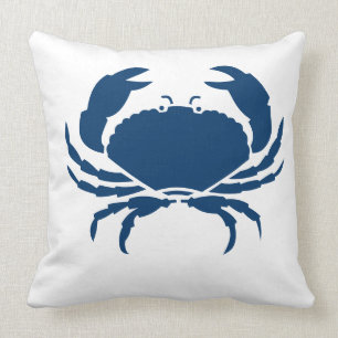 BLANCO del CANGREJO en la almohada azul marino