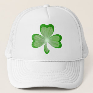 Blanco del gorra del camionero del trébol