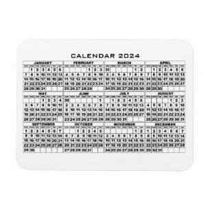 Blanco del imán del calendario 2024