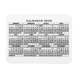 Blanco del imán del calendario 2025