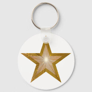 Blanco del llavero de la estrella del oro