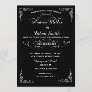 Blanco del negro de la pizarra de la invitación de