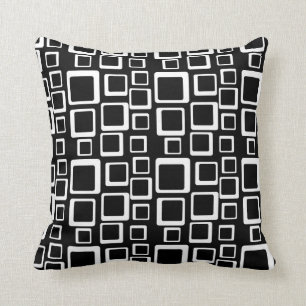 Blanco en la almohada negra de los años 60 de la