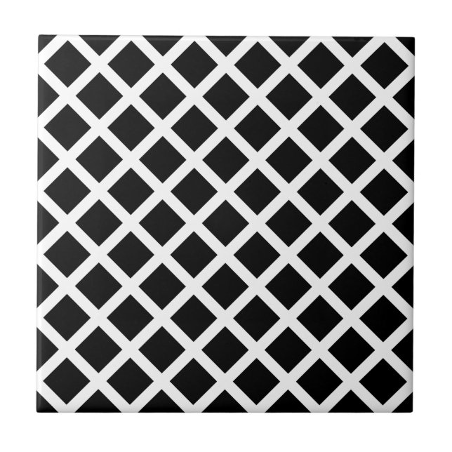 Blanco en la teja del diamante negro (Frente)