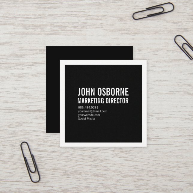 Blanco en tarjeta de visita de la casilla negra (Anverso/Reverso In Situ)