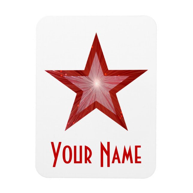 Blanco flexible de imán 'Name' de estrella roja (Vertical)