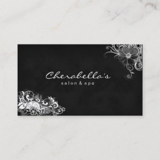 Blanco floral de la tarjeta de visita del