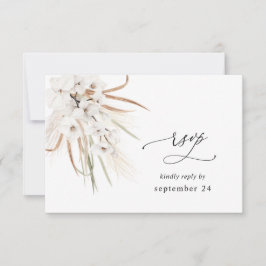 Blanco Floral Verano Boho con RSVP de comida