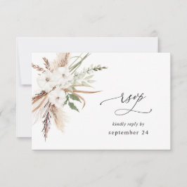 Blanco Floral Verano Boho con RSVP de Comida 2