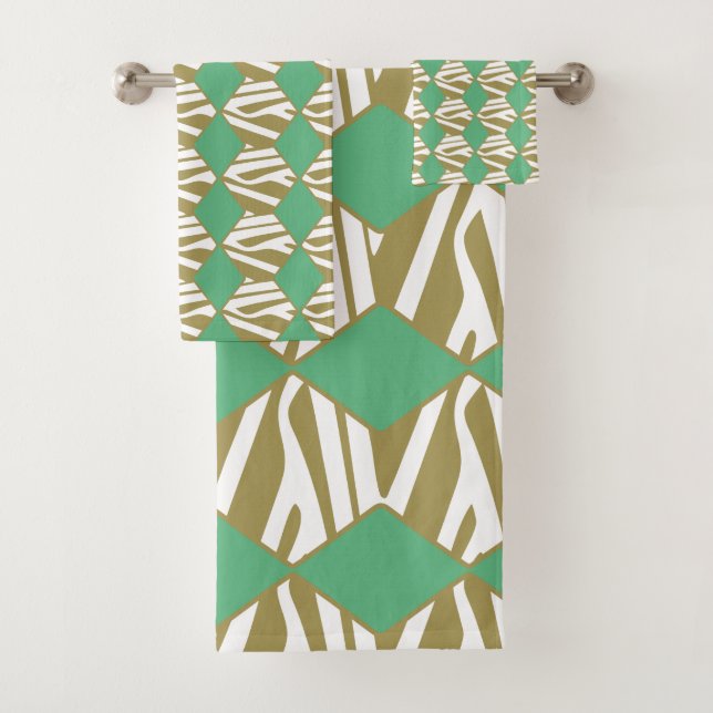 Blanco geométrico bohemio, beige y turquesa (In situ)