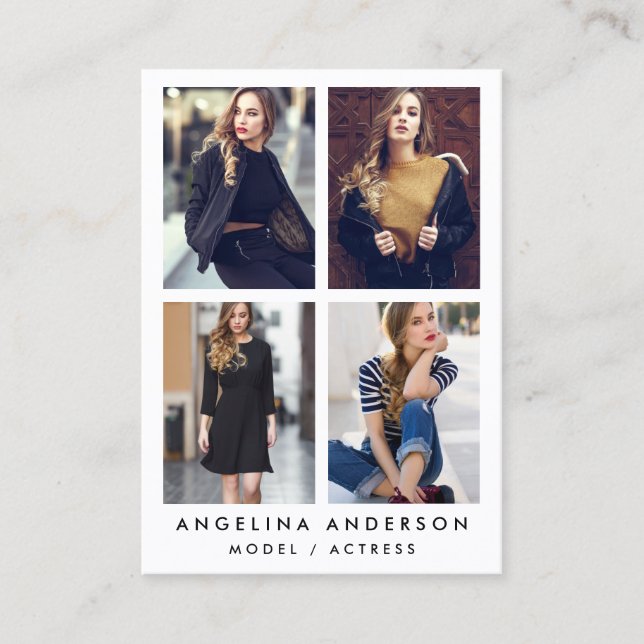 Blanco grande de la tarjeta de visita de la foto (Anverso)