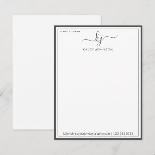 Blanco Gris minimalista De La Tarjeta De Nota