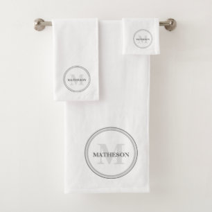 Blanco gris personalizado de gama alta monogramado