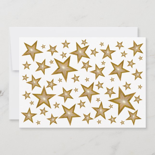Blanco invitación de las estrellas del oro (Anverso)