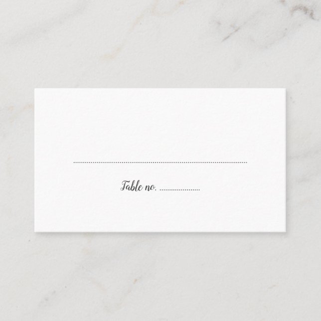 Blanco Llano Con Tarjetas De Escort Número De Mesa (Anverso)