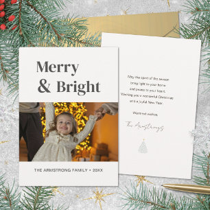 Blanco Minimalista Alegre y Brillante Navidad