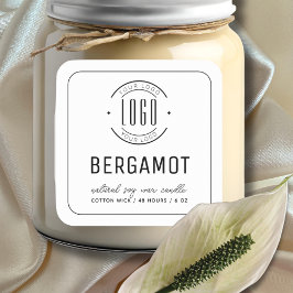 blanco minimalista añada la etiqueta de la vela de