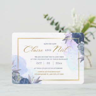 Blanco Minimalista Guardar La Invitación De Fecha