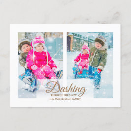 Blanco Moderno 2 Foto Navidad Dashing Nieve