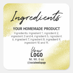 Blanco Moderno Con Etiquetas De Ingredientes De Ti