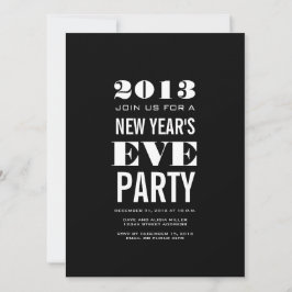 Blanco negro 2013 Invitación a fiesta de Año Nuevo