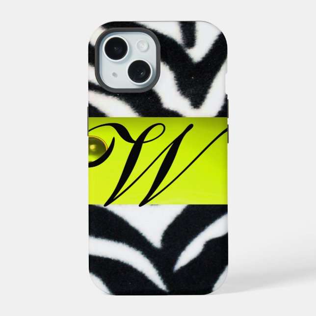 BLANCO NEGRO AMARILLO ZEBRA FUR MONOGRAM,Topaz (Reverso )