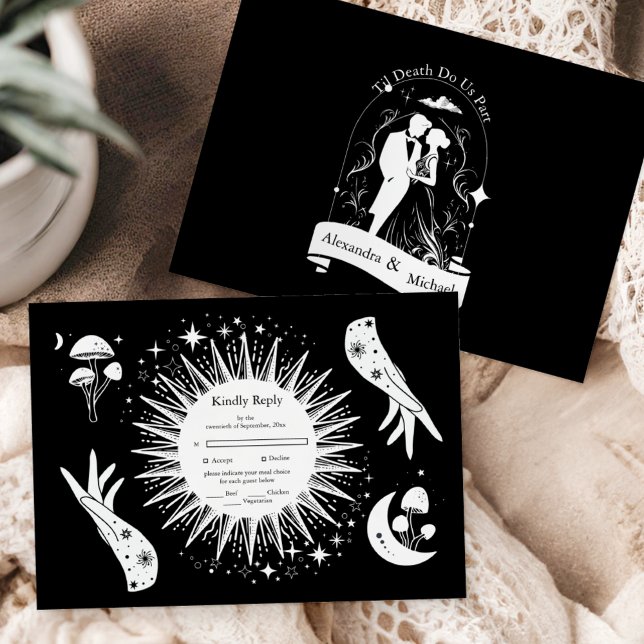 Blanco negro El Boda de la tarjeta Tarot de los am (Subido por el creador)