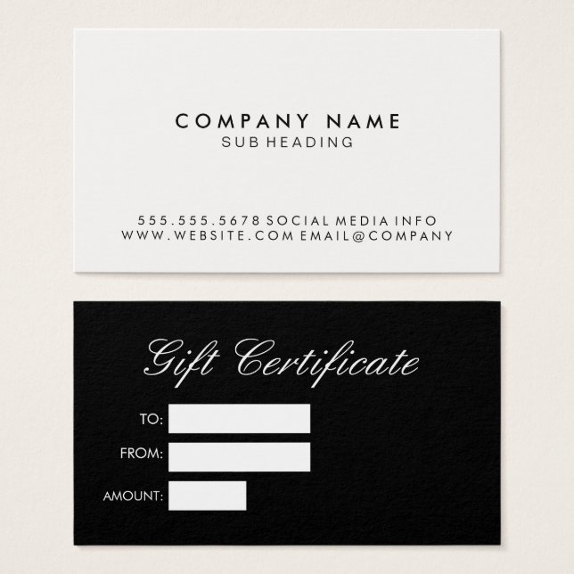 Blanco negro Minimalista (Anverso y reverso)