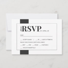 Blanco negro negrita mínima boda RSVP opción de co