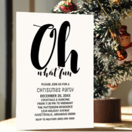 Blanco negro Oh qué divertido invitación para fies
